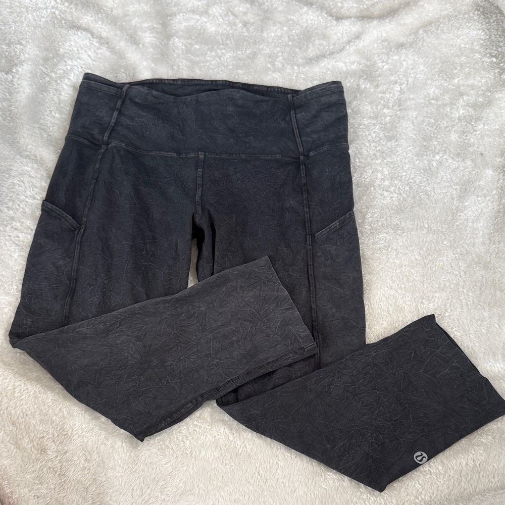 Lululemon Fast and Free Tight Black Icy Wash 8